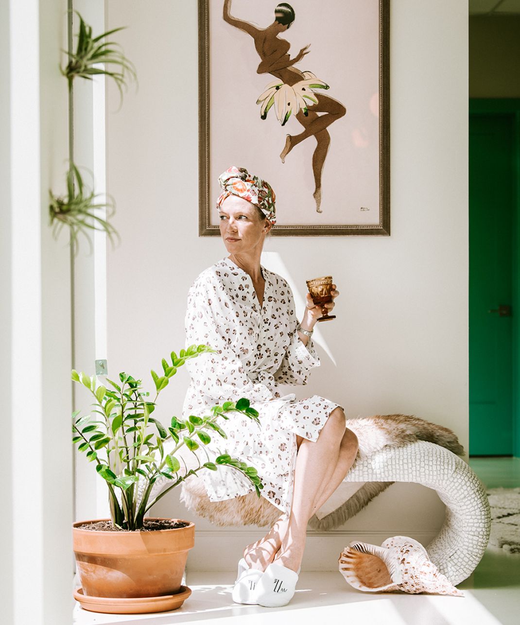 Woman sitting by the beach
